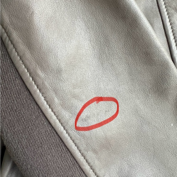 Trouvé Gray/Taupe Leather Jacket - Picture 12 of 16